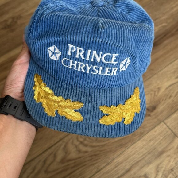 Vintage Prince Chrysler Corduroy Trucker Snapback Hat - Picture 2 of 7